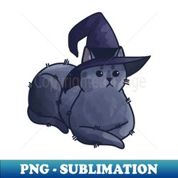 witch dark blue cat with hat - halloween cat design - cat lovers design - creative sublimation png download - boost your success with this inspirational png download