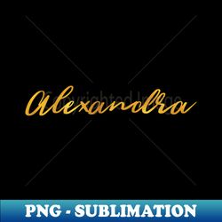 Alexandra Name Hand Lettering in Gold Letters - Professional Sublimation Digital Download - Transform Your Sublimation Creations
