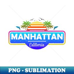 manhattan beach california palm trees sunset summer - stylish sublimation digital download - unleash your creativity
