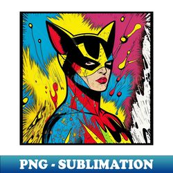 cat women colorfull art - PNG Transparent Sublimation File - Unleash Your Inner Rebellion