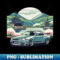 Green Skyline R34 - Unique Sublimation PNG Download - Unleash Your Inner Rebellion