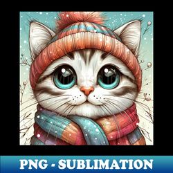 Cat in winter Art gift - Premium Sublimation Digital Download - Fashionable and Fearless