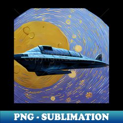 A spaceship navigating through an artistic dream - PNG Transparent Sublimation Design - Perfect for Creative Projects