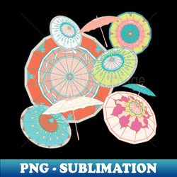 Happy umbrellas coral - Stylish Sublimation Digital Download - Revolutionize Your Designs
