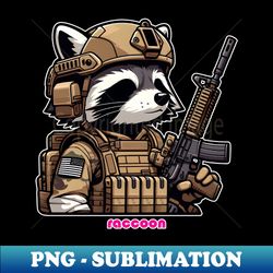 Tactical Raccoon - Stylish Sublimation Digital Download - Enhance Your Apparel with Stunning Detail