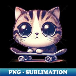 Cat And skateboarder gift - Signature Sublimation PNG File - Instantly Transform Your Sublimation Projects