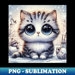 cat love in winter gift - instant sublimation digital download - perfect for creative projects