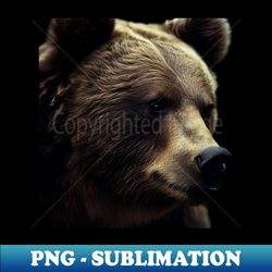 A brown bear in nature that looks cute and cuddly looks warm - Retro PNG Sublimation Digital Download - Fashionable and