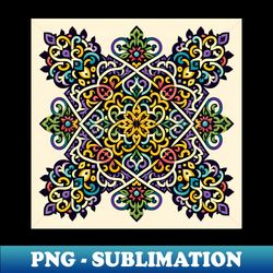 Luminous Mandala - Symphony of Stained Glass - Retro PNG Sublimation Digital Download - Add a Festive Touch to Every Day