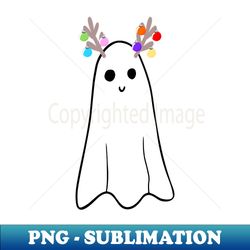 Christmas Ghost Paranormal Reindeer Ghost Ghostie - Vintage Sublimation Png Download