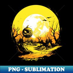 spooky halloween landscape - retro png sublimation digital download - transform your sublimation creations