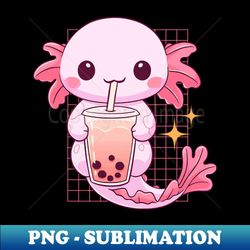 sipping sweetness axolotls bubble tea time - special edition sublimation png file - create with confidence