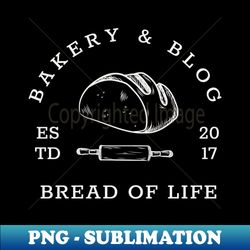 Bread of Life Bakery Blog White Logo - High-Quality PNG Sublimation Download - Capture Imagination with Every Detail
