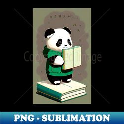 Cute Panda holding textbooks - Modern Sublimation PNG File - Perfect for Personalization