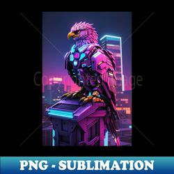 Cyberpunk Mechanical Hawk - Creative Sublimation PNG Download