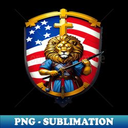 American Lion Shield - PNG Transparent Digital Download File for Sublimation