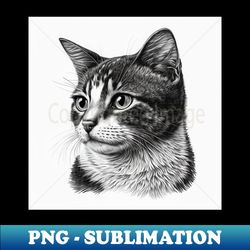 monochrome black and white cat photo t-shirt - elegant sublimation png download