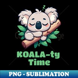 Cute little Koala Bear Catching Quality Time Sleeping - PNG Transparent Digital Download File for Sublimation