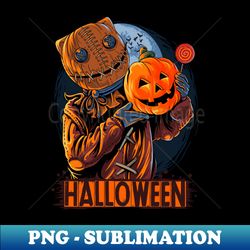 halloween sack masked man carrying pumpkin candy - png transparent digital download file for sublimation