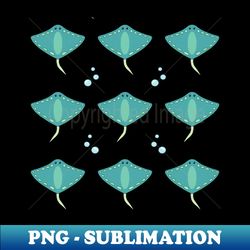 sea green stingray bubble pattern - vintage sublimation png download
