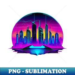 synthwave cityscape - stylish sublimation digital download
