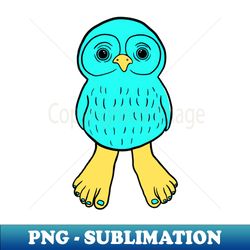 Blue Owl with Human Feet - Decorative Sublimation PNG File
