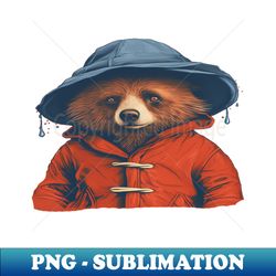 paddington bear in blue hat - instant sublimation digital download