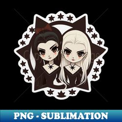 Two Witches Duo Goth - High-Resolution PNG Sublimation File