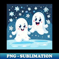 Cute Ghosties in Winter - PNG Transparent Sublimation File