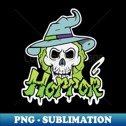 gothic witch skull with hat - unique sublimation png download