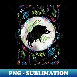 Watercolour Boar and Ferns - Trendy Sublimation Digital Download