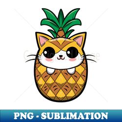 Pineapple Cat face cute - PNG Transparent Sublimation Design