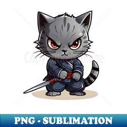 Whiskered Warriors Adorable Cat Martial Artistry in Cartoon Isolation - PNG Transparent Sublimation Design