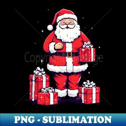 santa and his big red box - high-quality png sublimation download