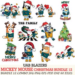 Arizona Wildcats bundle 12 zip Bluey Christmas Cut files,for Cricut,SVG EPS PNG DXF,instant download