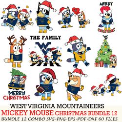 Virginia Tech Hokies bundle 12 zip Bluey Christmas Cut files,for Cricut,SVG EPS PNG DXF,instant download