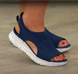 Washable Slingback Sport Sandals, 2024 Comfort Casual Sport Sandals Women Beach Wedge Sandals Women Platform Sandals