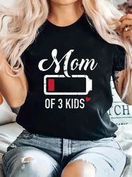 Mother Day Battery strip printed MoM women's T-shirt summer short sleeved fashionable mother plot gift, Mother lovers