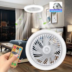 Beautiful Ceiling Fan Light With Remote Control 3 Colors, Silent Fan Ceiling Lamp Timer Function For Bedroom Living Room