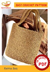 Crochet pattern, Crochet Tote Bag, Elegant Twisted Raffia bag, Classic shape bag with Unique pattern, Tutorial PDF