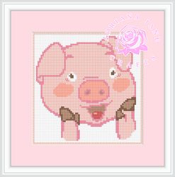 pig cross stitch pattern | pig plastic canvas pattern | digital pdf pattern | cartoon pig
