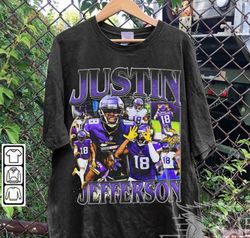 90s Graphic Style Justin Jefferson T-Shirt, Justin Jefferson Sweatshirt, Vintage Sport Hoodie Shirt Tee,Retro American F
