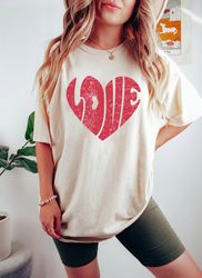 Valentine Heart T-SHIRT, Retro Love Shirt, Love T-Shirt, Valentine Gift For Her, Xoxo Tshirt, Valentines Day T-shirt, Re