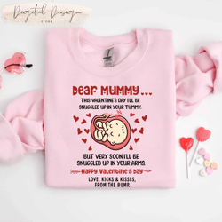 Comfort Colors Dear Mommy Funny Valentine Baby Revealn Shirt,Pregnancy Announcement Shirt, Spring Baby Reveal Shirt, Val