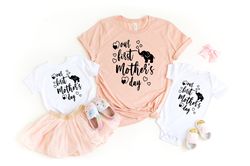 first mothers day shirt, elephant matching mom, baby shirt and bodysuit , mothers day gift, our first mothers day matchi