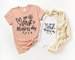 Our First Mothers Day Shirts, Matching Mommy And Me Shirt, Mothers Day Shirt, Cute Mommy And Me Tee, 1st Mothers Day Out