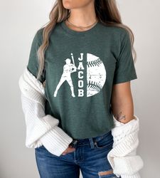 baseball mom shirt, custom name baseball tshirt, softball shirts for women, softball mom gift, sports mom shirt, game da
