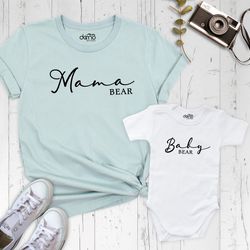 Mama Bear Baby Bear, Mommy and Me Shirts, Cute Mom Shirt, Mommy and Me Shirt Set, Family Matching Shirt, Family Shirt Se