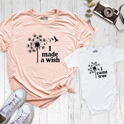 mommy and me shirt, i made a wish matching shirt, pregnancy announcement shirt, baby shower shirt, new baby gift, i came