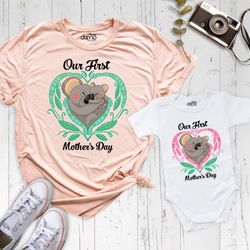 our first mothers day shirt, sloth animal mom and kid shirt, cute mothers day tee, newborn baby shirt, matching mommy an